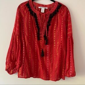 BELLE VERE red bohemian top